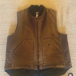 Vintage Carhartt Brown Duck V01 Vest Mens XL Arctic Wear Quilt Lined USA Made